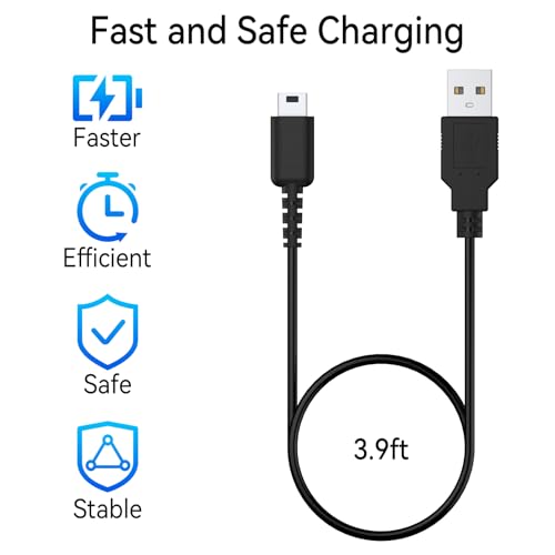 Image of Tobfit DS Lite USB Charger Cable Compatible for Nintendo DS Lite /NDSL, 3.9ft /120cm (NOT for 3DS, 2DS, DSi, DS)