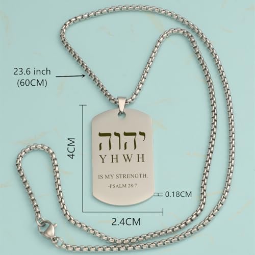 Hebrew YHVH YHWH Jehovah Names of God Pendant - Tetragrammaton Yahweh Blessed Prayers Necklace - Hebrew Yahweh Amulets Religious Jewelry for Men Women2