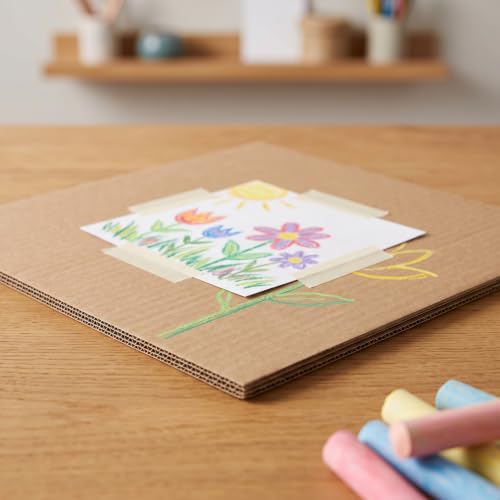 Image of HAKZEON 30 Pack Corrugated Cardboard Sheets, 12 x 12 Inch Kraft Flat Inserts, Heavy Duty Cardboard for Shipping, Packaging, Brown Corrugated Paper for Crafts, Art Projects DIY