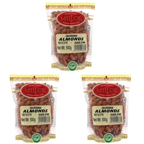 Image of Miltop California Almonds,(Dry Fruit 500g) (Pack of 3)