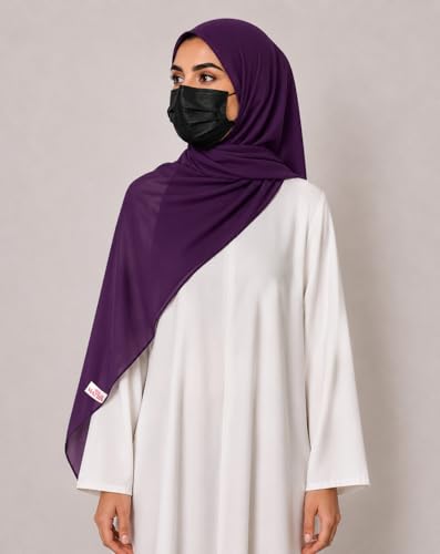 Image of Premium Georgette Hijab for Girls & Women | Lightweight and Breathable | Combo Pack of 4 | 180 cm x 70 cm