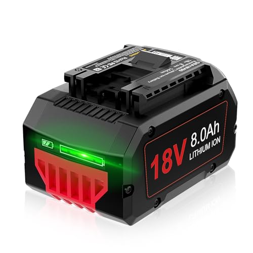 【High Capacity】8.0Ah 18V High Power Lithium-Ion Battery, Replacement for Bosch core 18v Battery GBA18V60 BAT612 GBA18V40 GBA18V120 GBA18V80, Compa