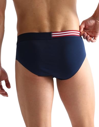 Image of U.S. Polo ASSN. Mens OEB06 Flag Waist Single Jersey Underwear Briefs - Pack of 2