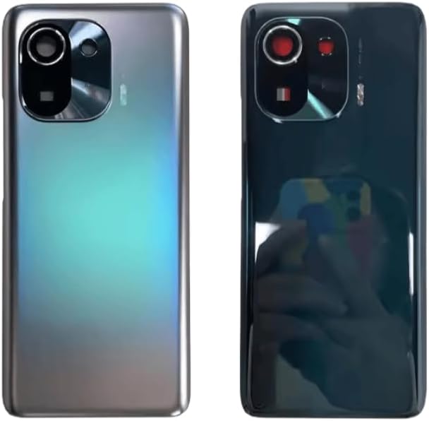 YOOOKOOO Compatible Rear Back Cover for Xiaomi Mi 11 Pro – Battery Door Housing Replacement Part (Green with Lens)