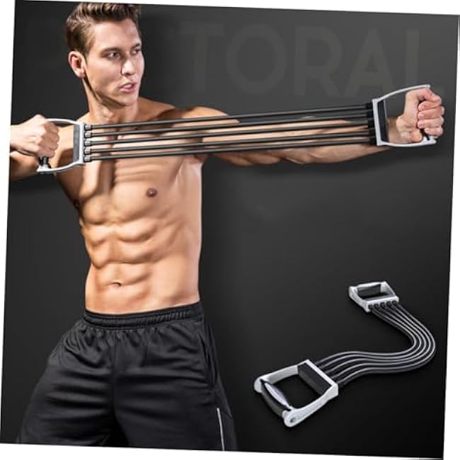 1Pc Fitness Rope Chest Expander Resistance Training Equipment for Arm and Chest Strengthening Ergonomic Grip for Comfortable Home Workouts