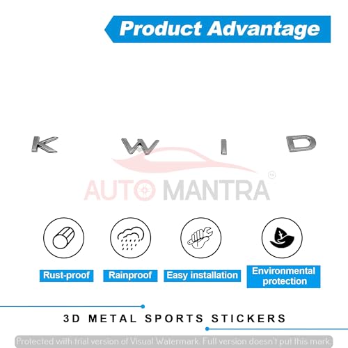 Image of Kwid Self Adhesive | Metal Sticker Logo Badge 3D Emblem Car Sticker