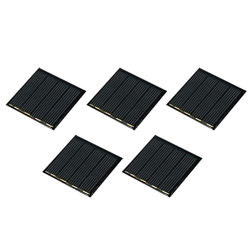 sourcing map Packung von 5 Sonnenkollektor Mini Solarpanel Zelle für DIY Stromprojekt 2V 110mA 0,22W Batterie Bausatz Solarstrom Versorgung