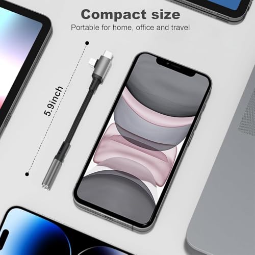 Image of Wefly USB C Headphone Adapter, 2 in 1 Type C to 3.5 mm Jack AUX Compatible with 1Ph /one 16 Pro Max /15 Pro Max, Sam /Sung S24 /S23 Ultra, IP /ad Pro, Pi.xel (2 in 1 Type C to 3.5 mm)
