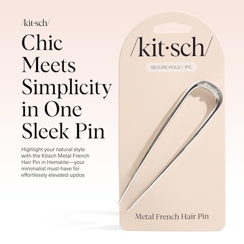 Kitsch Metal French Hair Pin for Women - Elegant Hair Accessories for Women, Ideal for Buns & French Twist, Designed for a Secure, Comfortable Fit - Silver