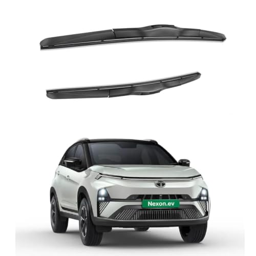 Image of Oshotto Frameless (O.E.M Type) Wiper Blades Compatible with Tata Nexon EV (24 inch / 16 inch)