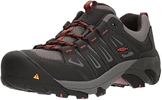 KEEN Utility Men's Boulder Low Industrial Shoe, Raven/Burnt Ochre, 10.5 D US Work
