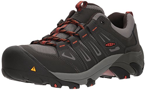 KEEN Utility Men's Boulder Low Industrial Shoe, Raven/Burnt Ochre, 10.5 D US Work