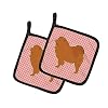 Caroline’s Treasures BB3651PTHD Chow Chow dambord roze paar pannenhouders, 7.5HX7.5W, Multi kleuren