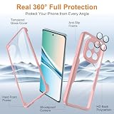 MQERYBV Etui dla Xiaomi Redmi Note 15 5G, antywstrząsowe z pełną ochroną ekranu 360°, przezroczysta, różowe