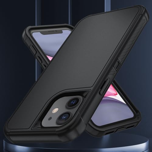 Image of SunStory Compatible with iPhone 11 Case with HD Screen Protector, 3-Layer Heavy Duty Full-Body Cover,3 in 1 Hybrid Protective Case for iPhone 11 6.1 inch,Black