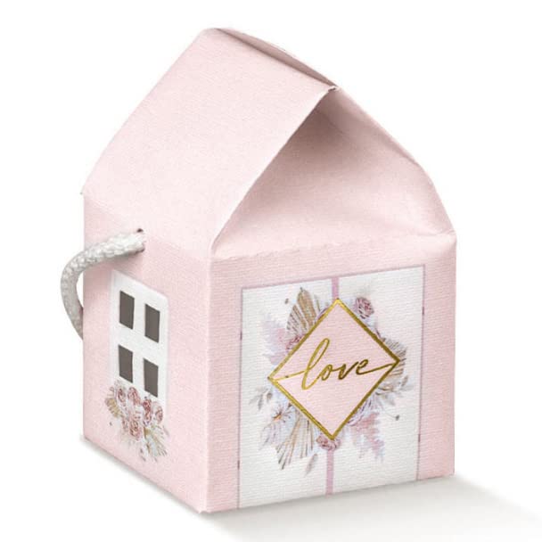 Boîtes à dragées maison faciles à monter pour éviter le stress des préparatifs Rose Love