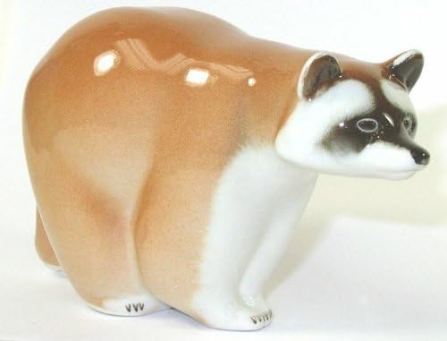 5 3/4 Inch Russian Lomonosov Porcelain Raccoon Figurine