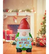 3.5'' Funny Christmas Gnomes Figurine, Mini Naughty Gnomes Figurines, Handmade Resin Statue Gnome...