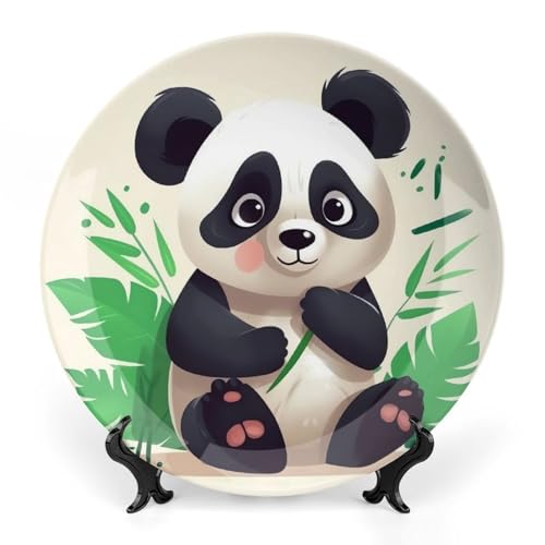 Plato decorativo de porcelana Bone China Panda Star 7 in miniatura 1