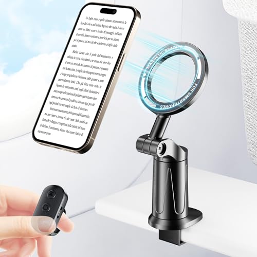 Voinap Magnetic Airplane Phone Holder with Page Turner, Plane Phone Stand for Travel Essentials,...