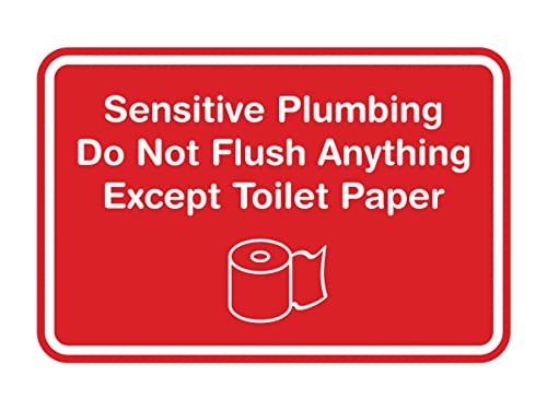 Panneau de papier toilette rouge Do Not Flush pour éviter pannes WC