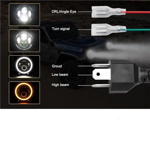 Phare LED 7 pouces avec DRL et double faisceau H4 pour Mazda - 6