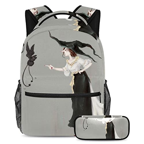 Ensemble de cartables sorcière multicolore sac à dos de voyage et trousse étudiants