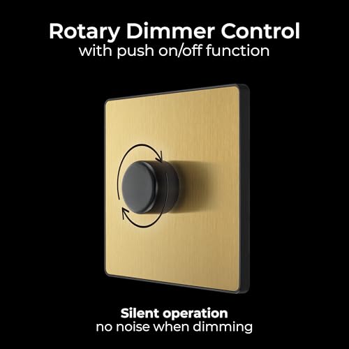 BG Electrical Intelligent Single Wall Dimmer Switch, 2 Way, Screwless Front Plate, Evolve, Satin Brass, 200W, PCDSB81B - Image 6