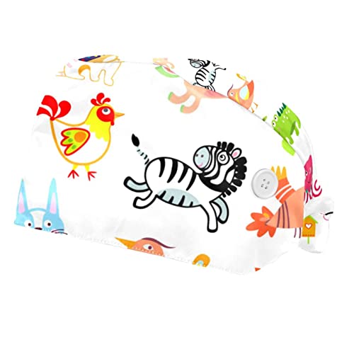 Casquettes de travail ajustables animaux du zoo chapeaux de travail avec bandeau