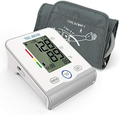 TEC.BEAN Arm Blood Pressure Monitor - Accurate Adjustable Cuff, Large Screen Display - Irregular Heartbeat & Hypertension Detector by Guard