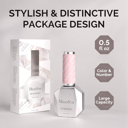 Image of MelodySusie 0.5fl oz Light Pink Gel Nail Polish, Nails Soak Off UV LED Pastel Pink Gel Polish Gift for Women Nail Art Manicure Salon DIY Nail Design Decoration at Home-A2602