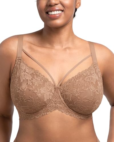 Image of HSIA Minimizer Bras for Women Full Coverage, Unlined Lace Sexy Plus Size Underwire Bra for Large Breasts