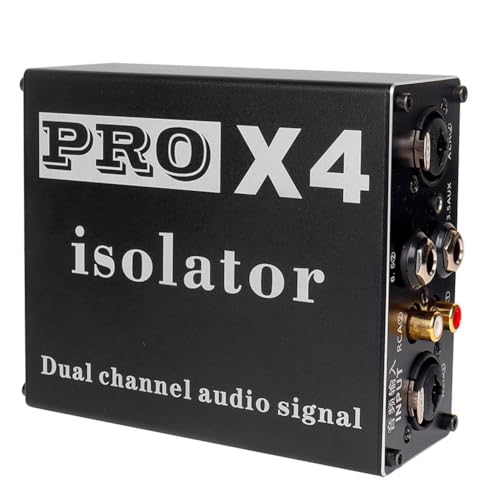 Ashikoi PRO X4 - Aislador de audio multifuncional, aislamiento de ruido de audio XLR RCA de 6,5 mm, 3,5 mm, filtro acústico de corriente