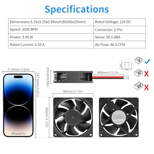 80mm IP68 Waterproof Dual Ball Fan