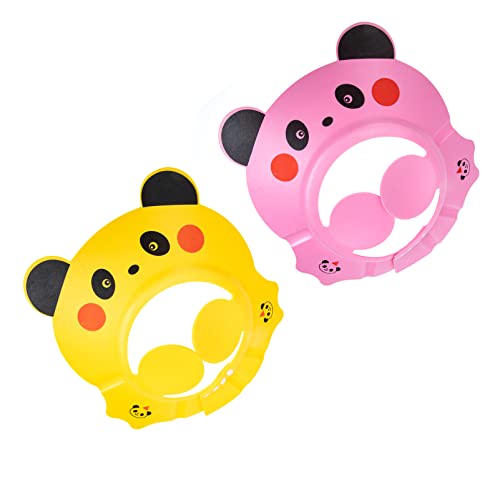 NUOBESTY Casquette de Douche de Bébé Mignon Casquette de Bain 2 Pcs Adorable Ajustable Imperméable Visière de Visière Chapeaux de Baignoire pour Bébé Douche Chapeaux de Bain Douche