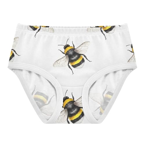 Toddler Girls Underwear 2t Cotton Little Girl Panties Cartoon Kids Briefs Undies Vivid Bees Yellow Black White