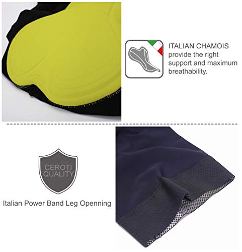 CEROTIPOLAR Cycling Bibs Men, Long Riding Pad Bicycle Biking Bib Shorts UPF50+