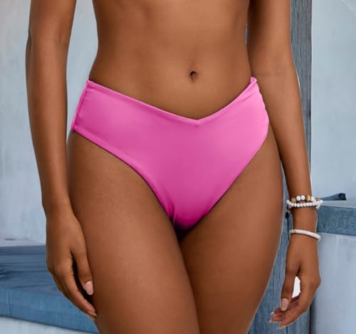 Image of geluboao Women's Bikini Bottom Sexy V Cut High Cut Swimsuit High Waisted Bathing Suit Bottoms