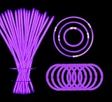 YOFOBU Purple Glow Sticks Light Up Bracelets Glow Necklaces with Connectors Bulk 50ct 8" Glowsticks 4th of July Neon Party Supplies for New Year Christmas Valentine's Day Mari Gars Wedding Birthday -  newteko