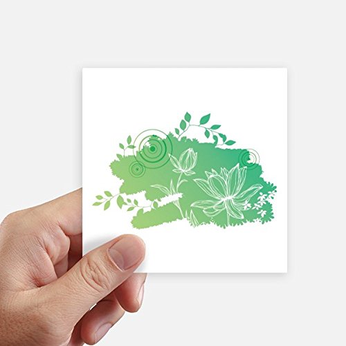 Autocollant grenouille et lotus carré 10cm pour customiser mur et ordinateur 8 pièces