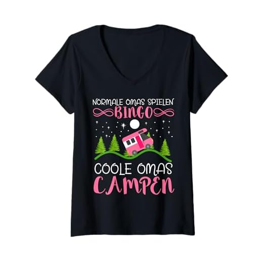 Damen Camper Oma Design Lustig Wohnmobile Rente Geschenk Camping T-Shirt mit V-Ausschnitt