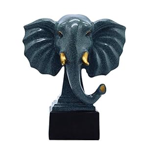 Seasonal Décor European Modern Elephant Head Art Sculpture Animal Head Figurine Creative Resin Crafts Decorations Fo