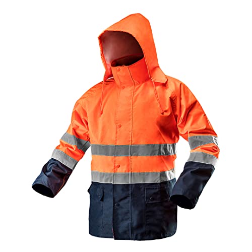Reflectante con reflektio rayas en ISO 20471 Chaqueta de Advertencia Naranja Neon Amarillo Lluvia Chaqueta Chaqueta de trabajo LeiKaTex Chaqueta de seguridad, Naranja