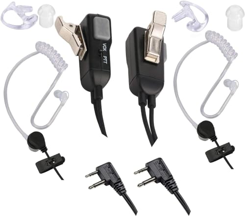 WETIN Surveillance Headsets Two Way Radio Earpiece Noise Canceling Transparent Security Headphones Walkie Talkie Earphone with PTT/VOX-Pair