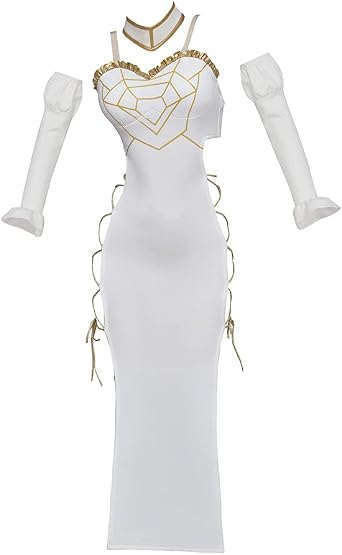 RocailleCos Overlord Albedo Cosplay Costume Sexy Hollow Out White Dress Suit Halloween Outfits for Adult Women
