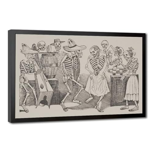 Impression sur toile Calaveras Jose Guadalupe Posada pour habiller un mur vide facilement