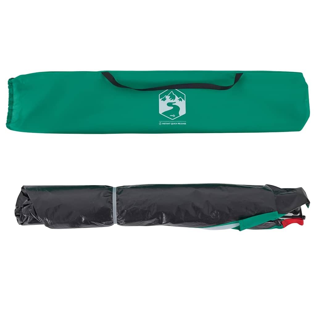 Tenda da spiaggia verde mare, tenda da spiaggia leggera e pieghevole con sistema di sgancio rapido, impermeabile in poliestere con rivestimento in PU, ingresso aperto per gite in famiglia, incluso