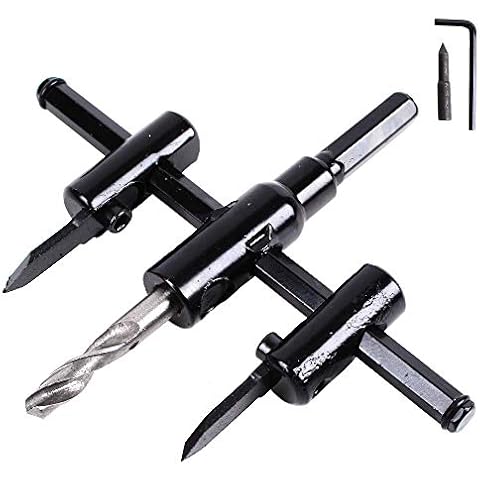 Adjustable Circle Hole Saw Cutter Saw Kit Woodworking Drill Bit Wood Drywall Drill Bit Saw Round Cutting,Adjustable 1-Inch to 12-Inches Woodworking Twist Hole DIY Tools (30-120mm) Cover