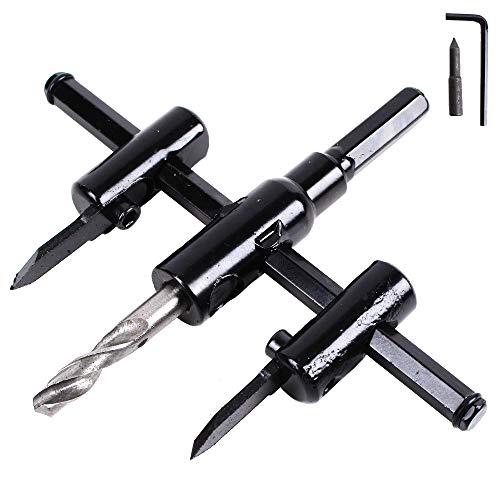 Fresa Circolare Regolabile Senza Cordone 30mm-120mm Cutter Hole Regolabile Set Di Punte per Tagliare Il Legno