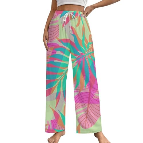 Bas de pyjama femme à motif feuilles pour vos soirées cocooning
